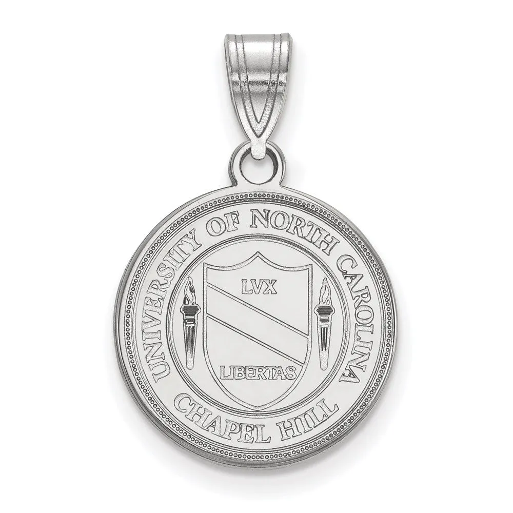 14K White Gold University of North Carolina Medium Crest Pendant