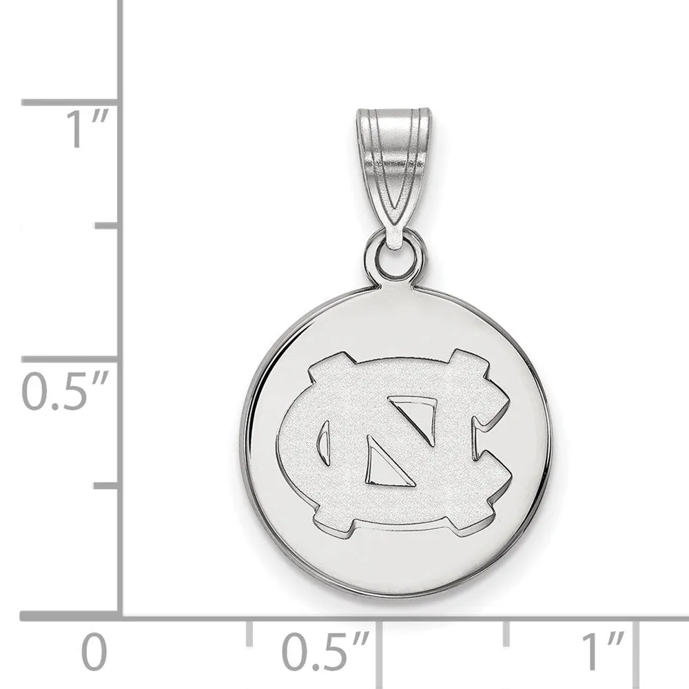 14K White Gold University of North Carolina Medium Disc Pendant
