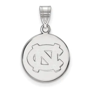 14K White Gold University of North Carolina Medium Disc Pendant