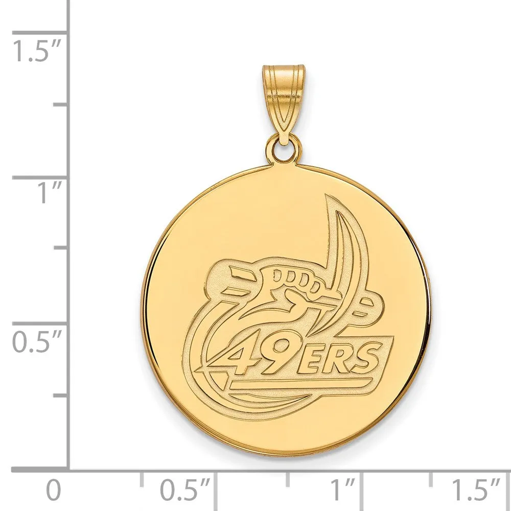 14K Yellow Gold U of North Carolina at Charlotte XL Disc Pendant