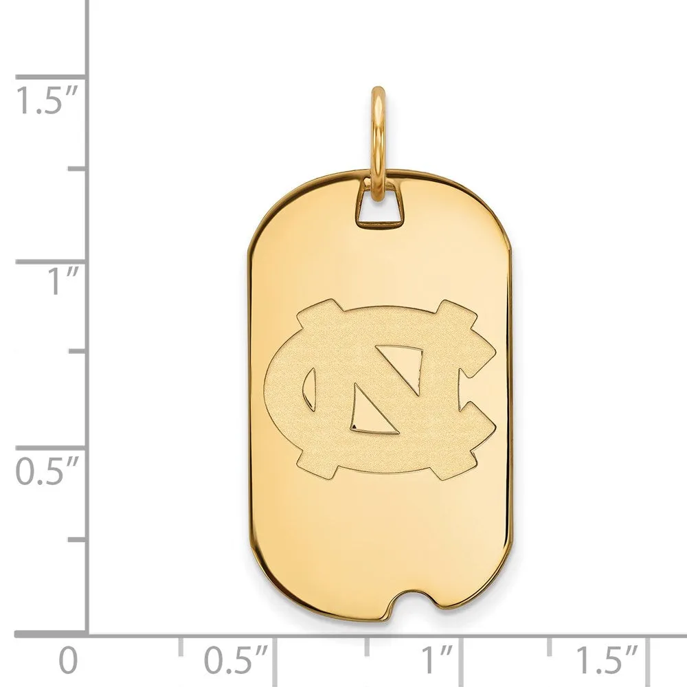 14K Yellow Gold University of North Carolina Small Dog Tag