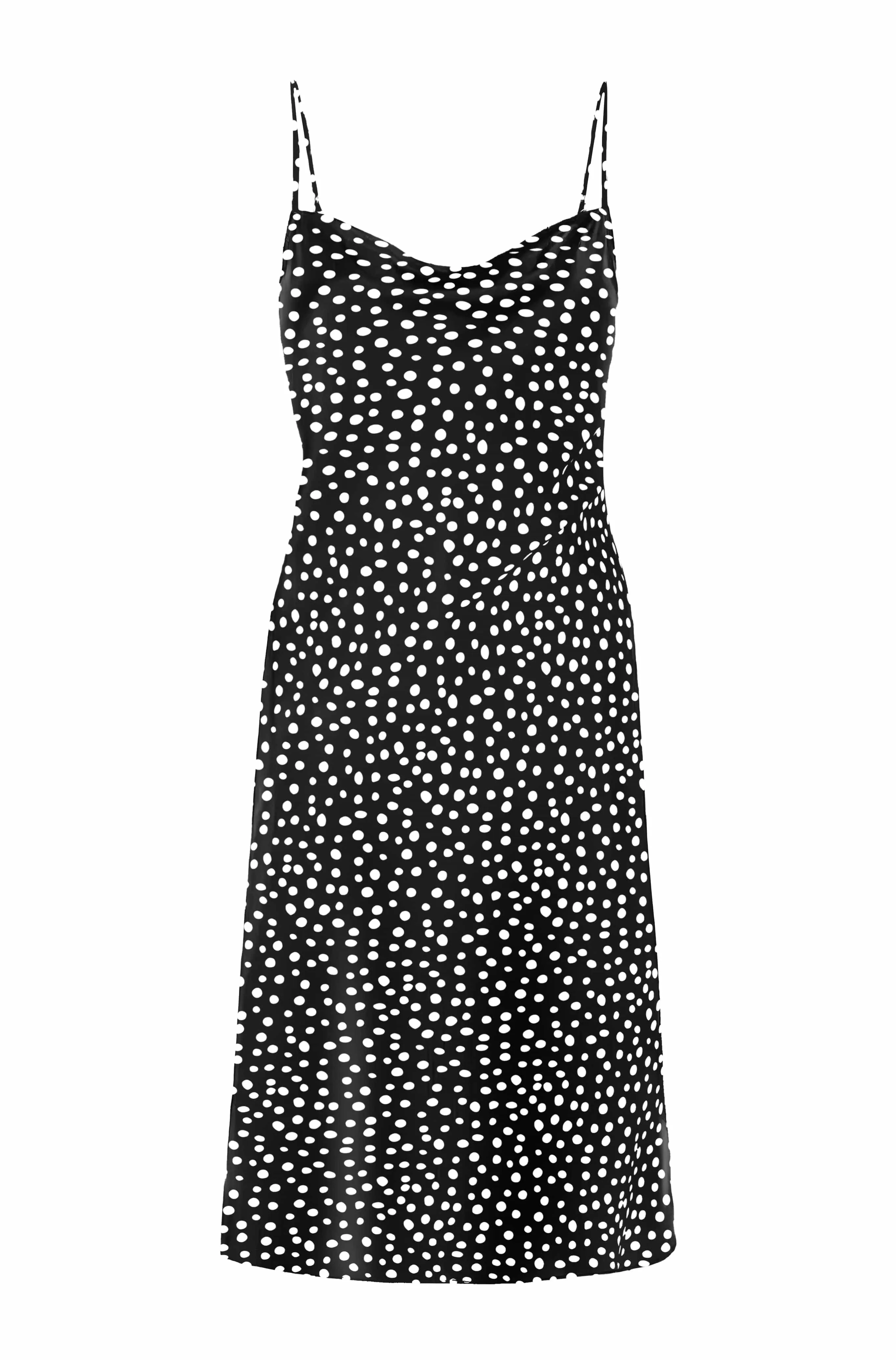 60s Silk Cowl Mini Slip Dress - Prints
