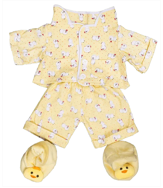 8" Yellow Chicken Jammies