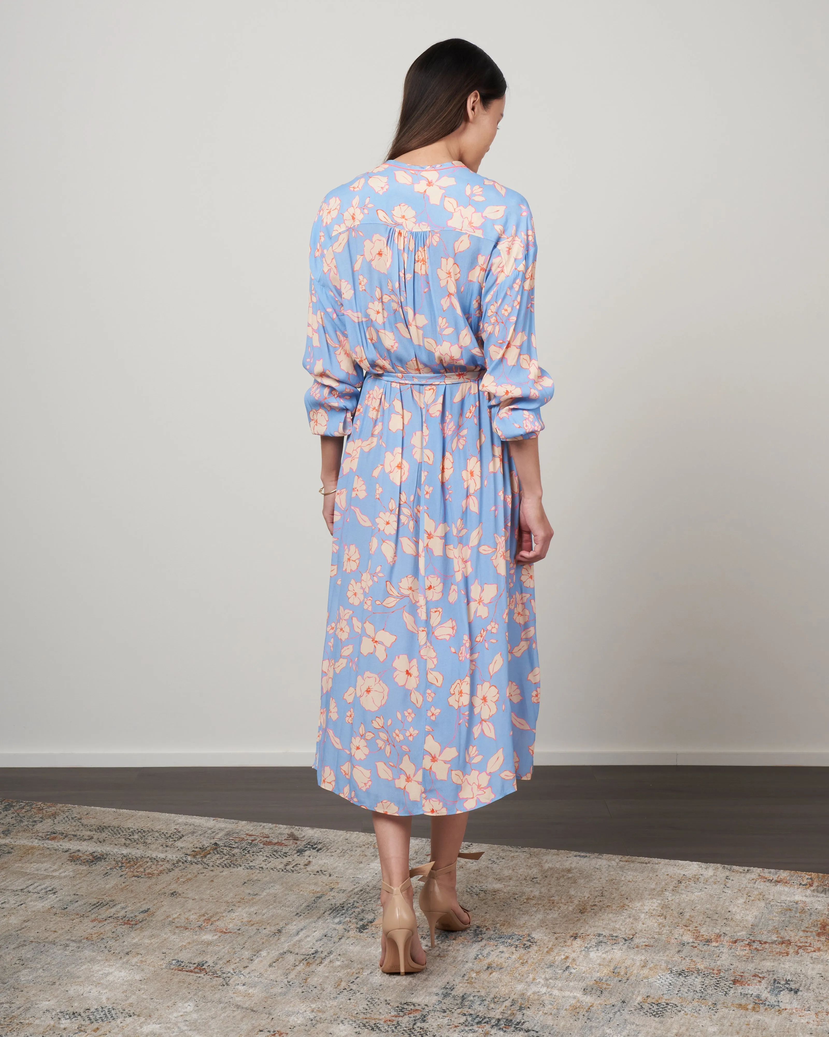 abito crepe de chine viscosa stampa dress - true colors