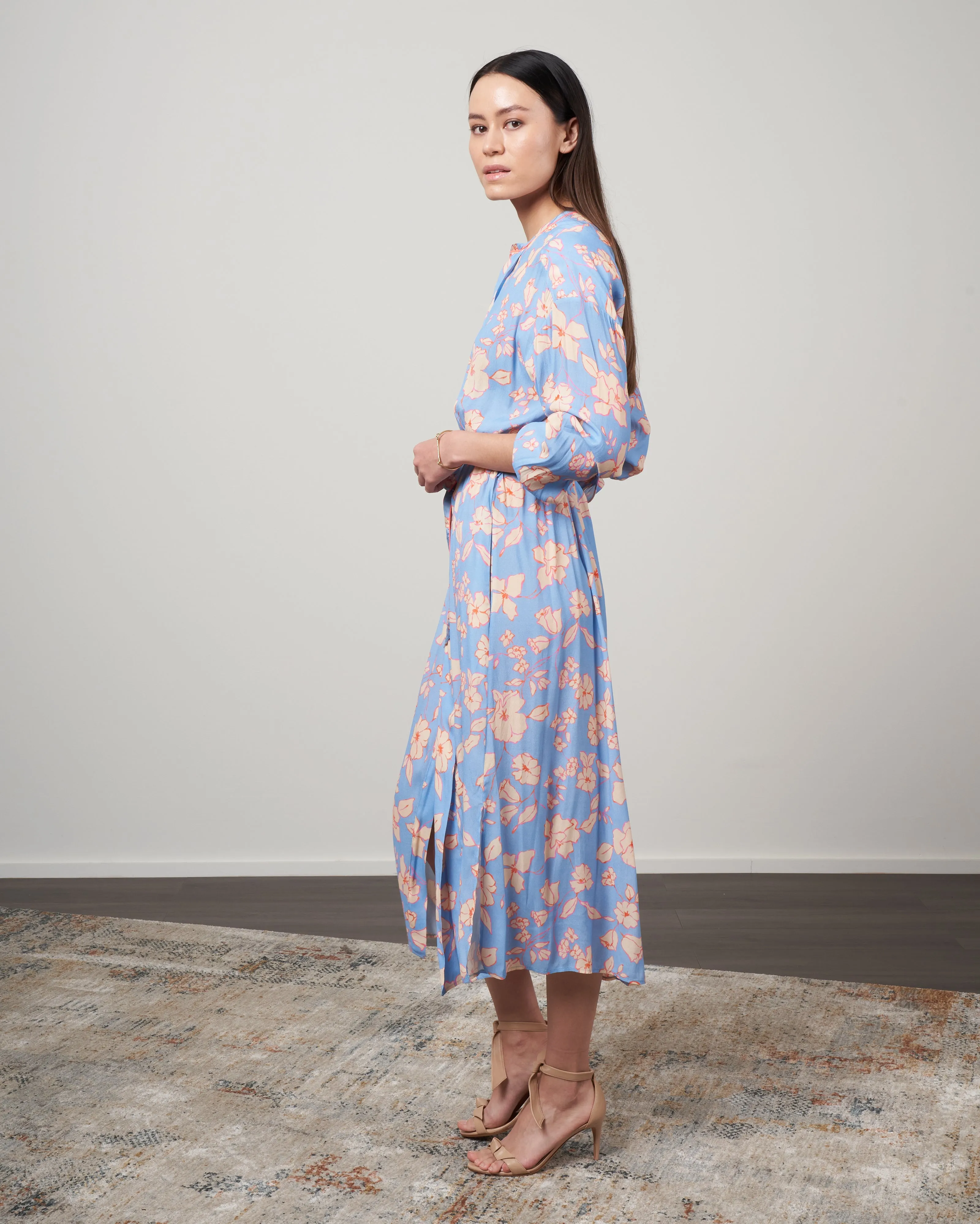 abito crepe de chine viscosa stampa dress - true colors