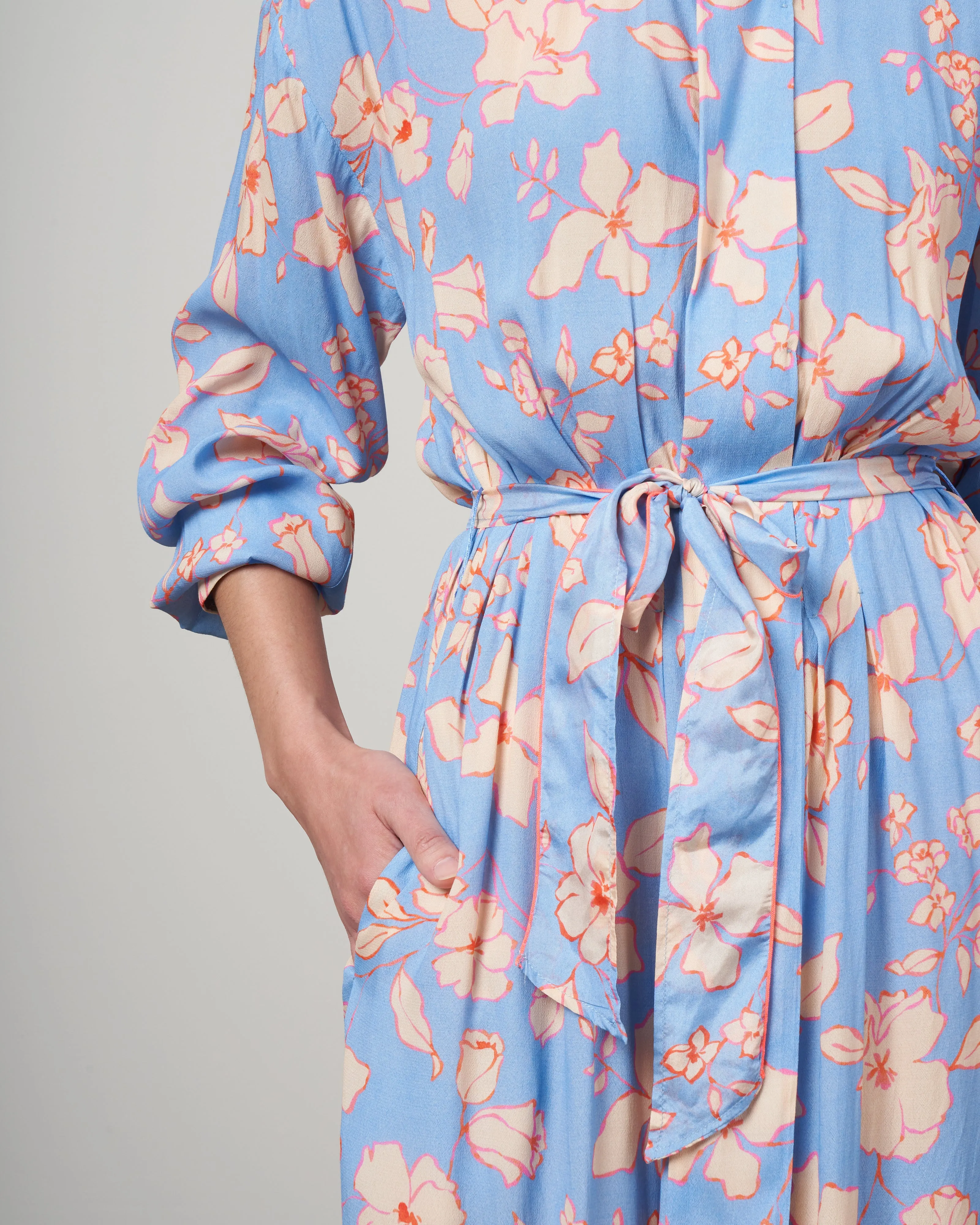 abito crepe de chine viscosa stampa dress - true colors