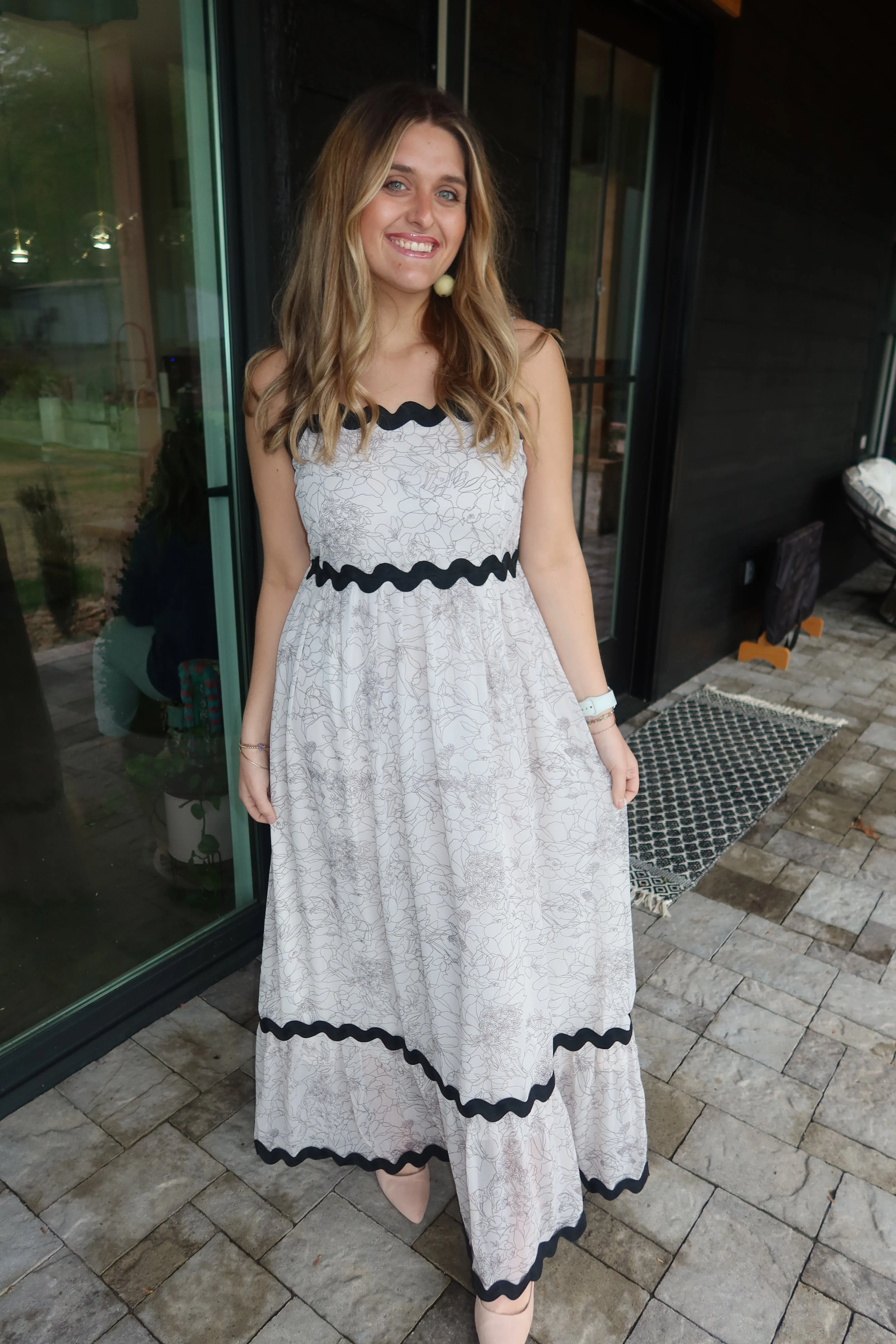 ADORA Floral Adjustable Strap Maxi Cami Dress