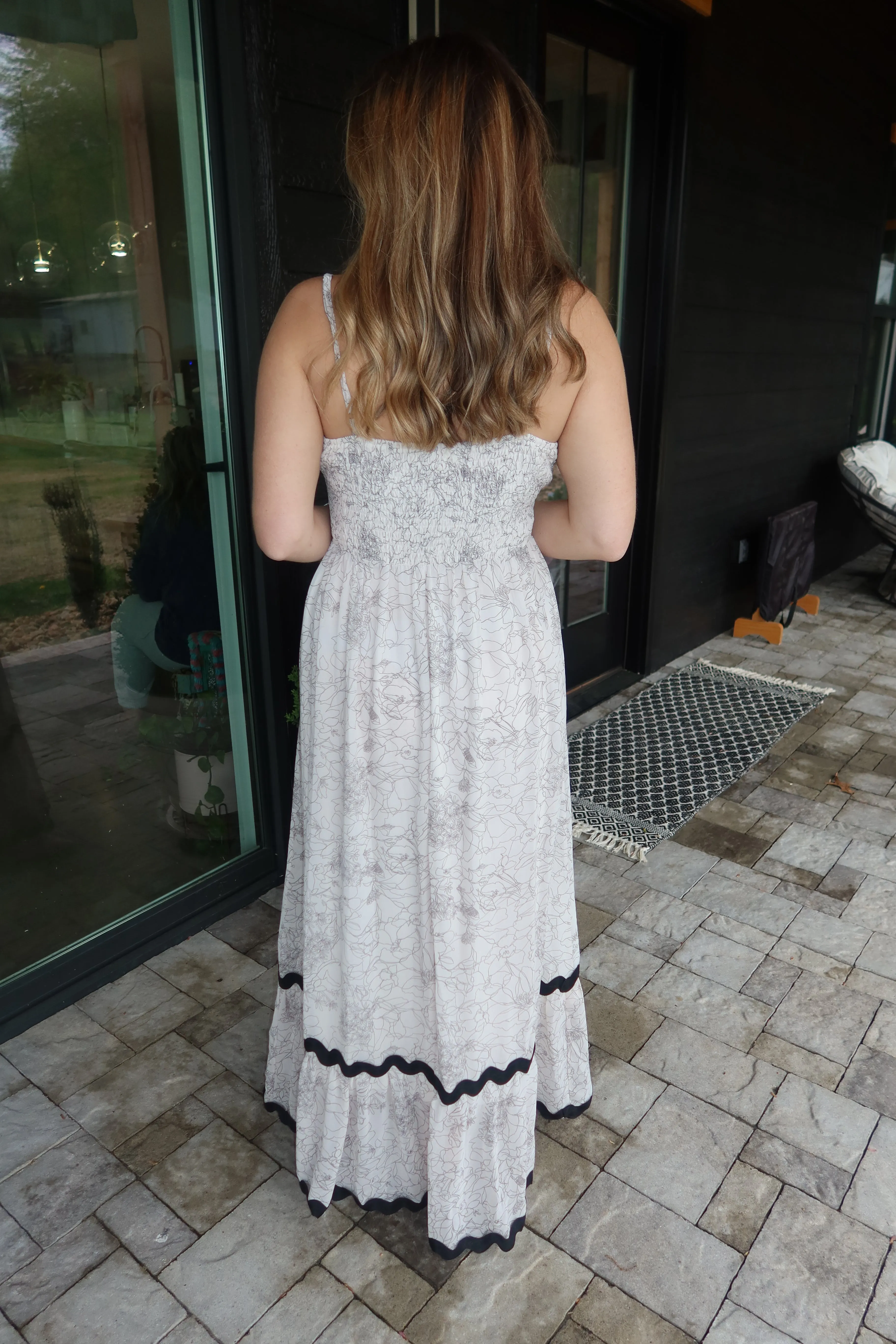 ADORA Floral Adjustable Strap Maxi Cami Dress
