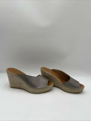 Andre Assous Women's Catarina Espadrille Platform Wedge Sandals Grey Size 9 - Very Good