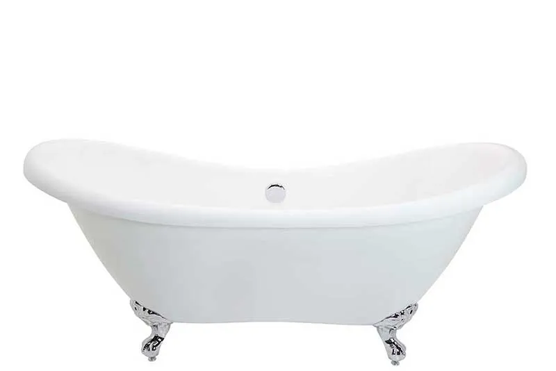 Anzzi Aegis 68.75 in. Claw Foot One Piece Acrylic Freestanding Bathtub in Glossy White