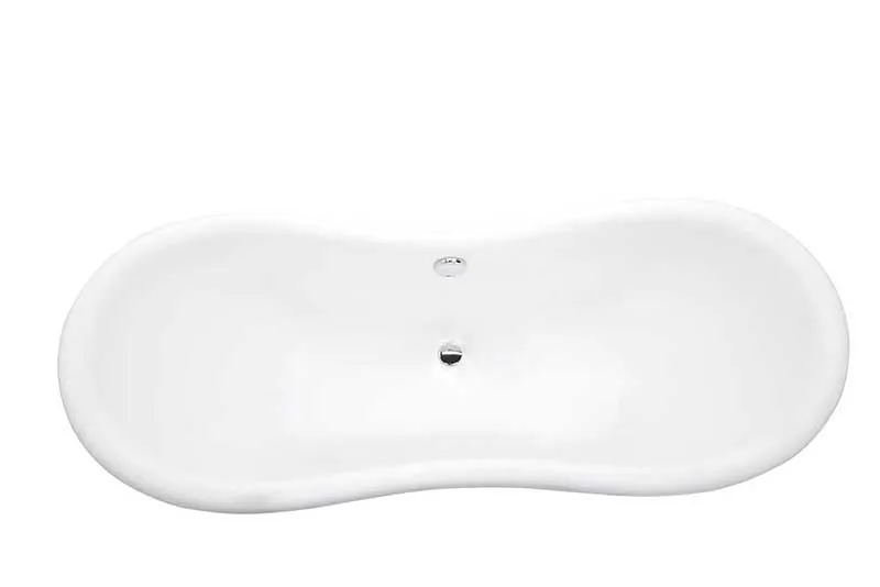 Anzzi Aegis 68.75 in. Claw Foot One Piece Acrylic Freestanding Bathtub in Glossy White