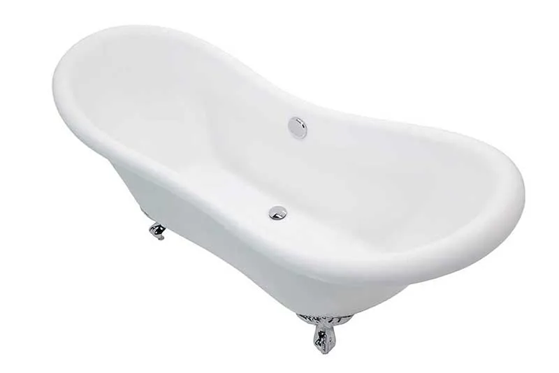 Anzzi Aegis 68.75 in. Claw Foot One Piece Acrylic Freestanding Bathtub in Glossy White