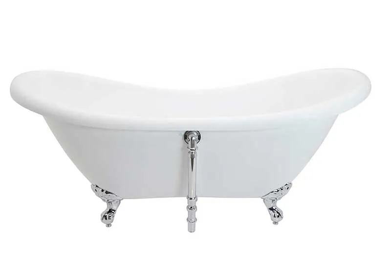 Anzzi Aegis 68.75 in. Claw Foot One Piece Acrylic Freestanding Bathtub in Glossy White