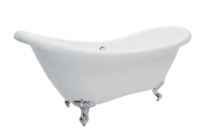 Anzzi Aegis 68.75 in. Claw Foot One Piece Acrylic Freestanding Bathtub in Glossy White
