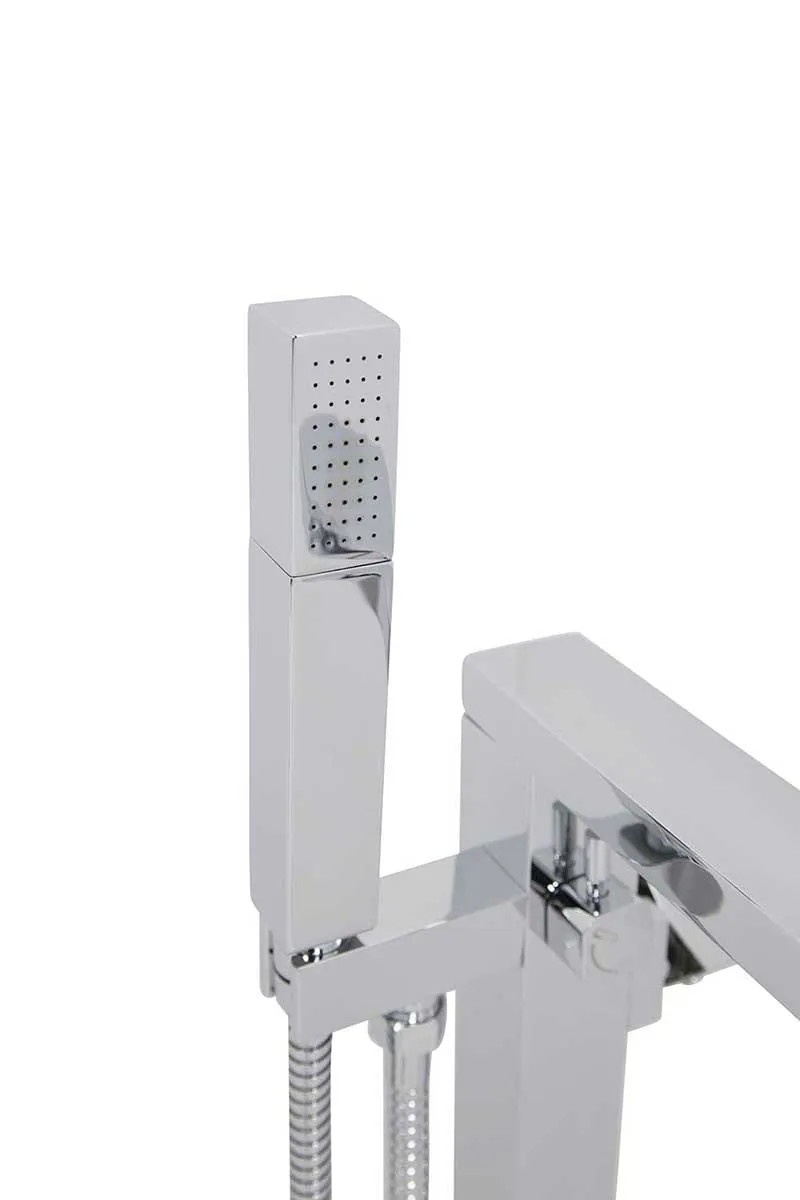 Anzzi Alto 5.6 ft. Man-Made Stone Freestanding Non-Whirlpool Bathtub in Matte White and Dawn Series Faucet in Chrome