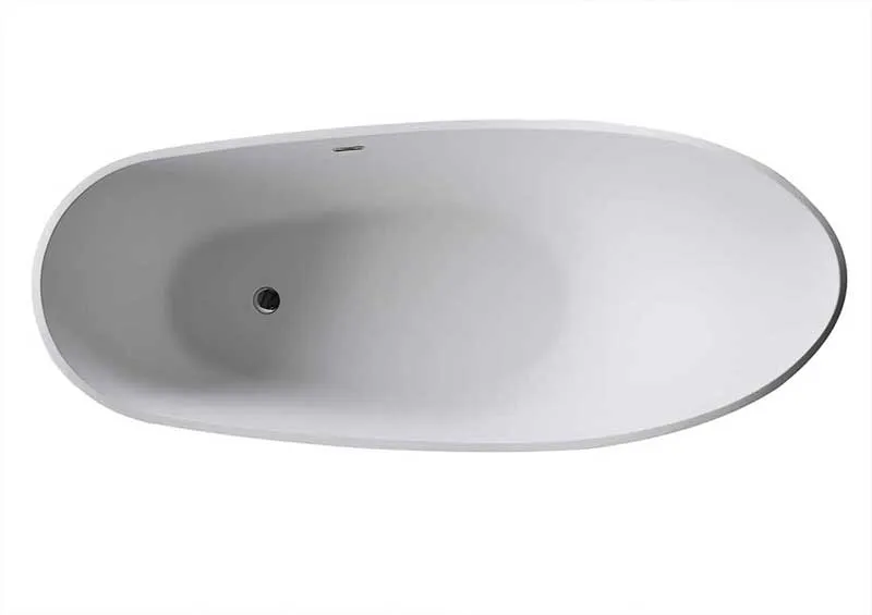 Anzzi Alto 5.6 ft. Man-Made Stone Freestanding Non-Whirlpool Bathtub in Matte White and Dawn Series Faucet in Chrome
