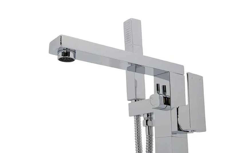 Anzzi Alto 5.6 ft. Man-Made Stone Freestanding Non-Whirlpool Bathtub in Matte White and Dawn Series Faucet in Chrome