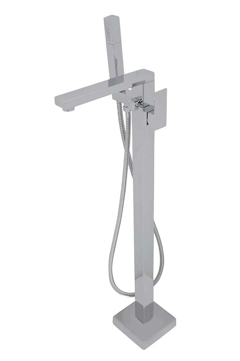 Anzzi Cielo 6.5 ft. Man-Made Stone Freestanding Non-Whirlpool Bathtub in Matte White and Dawn Series Faucet in Chrome