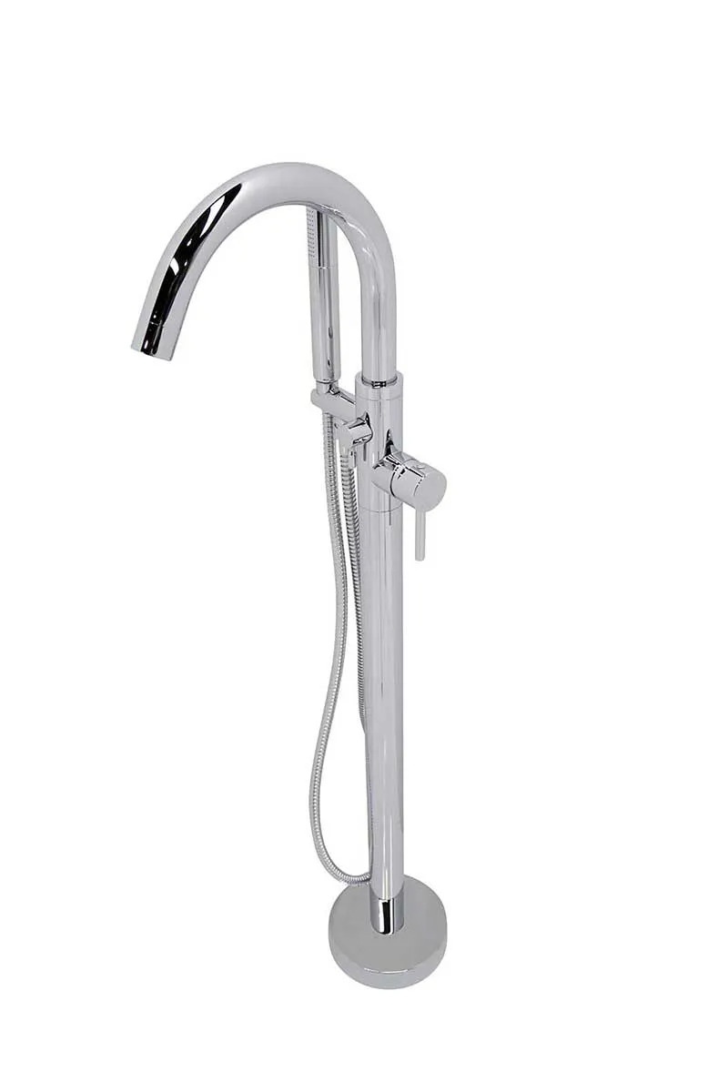 Anzzi Cielo 6.5 ft. Man-Made Stone Freestanding Non-Whirlpool Bathtub in Matte White and Kros Series Faucet in Chrome