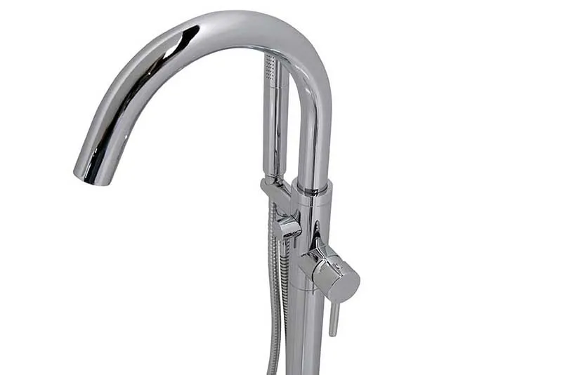 Anzzi Cielo 6.5 ft. Man-Made Stone Freestanding Non-Whirlpool Bathtub in Matte White and Kros Series Faucet in Chrome