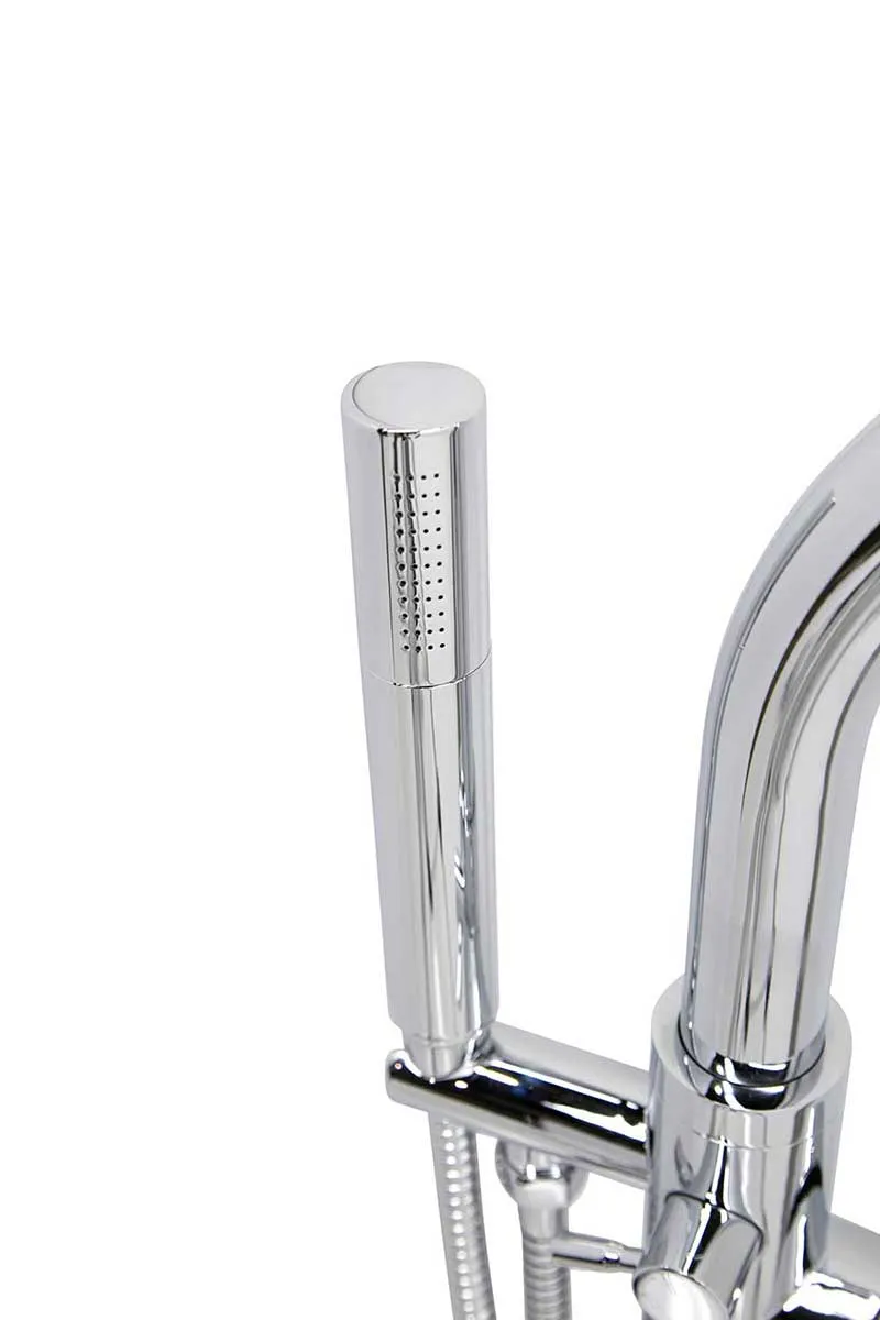 Anzzi Cielo 6.5 ft. Man-Made Stone Freestanding Non-Whirlpool Bathtub in Matte White and Kros Series Faucet in Chrome