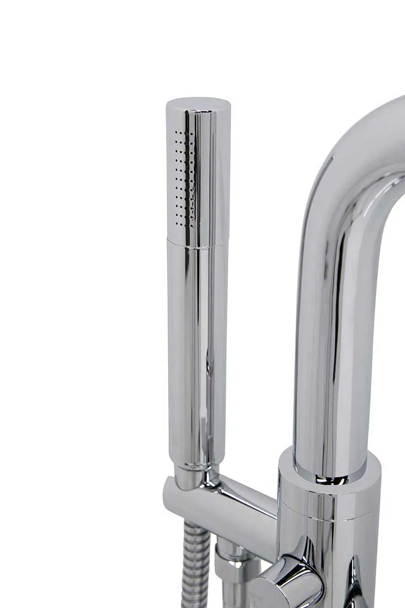 Anzzi Cielo 6.5 ft. Man-Made Stone Freestanding Non-Whirlpool Bathtub in Matte White and Sens Series Faucet in Chrome