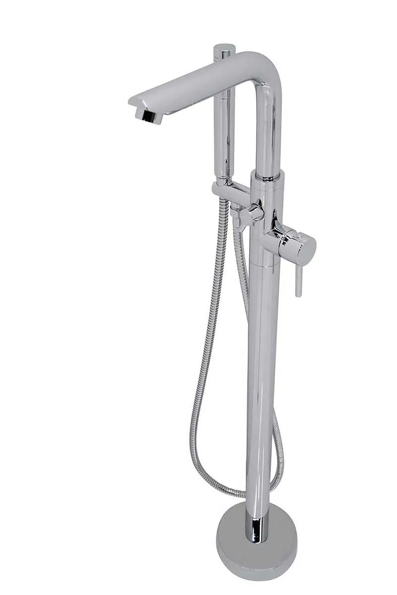 Anzzi Cielo 6.5 ft. Man-Made Stone Freestanding Non-Whirlpool Bathtub in Matte White and Sens Series Faucet in Chrome
