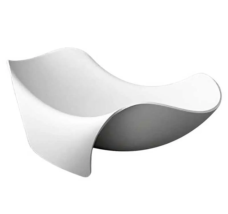 Anzzi Cielo 78 in. One Piece Man Made Stone Freestanding One-of-a-Kind Bathtub in White