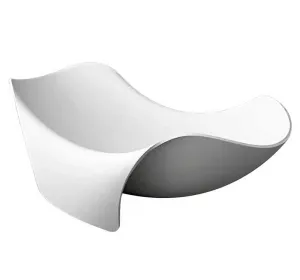 Anzzi Cielo 78 in. One Piece Man Made Stone Freestanding One-of-a-Kind Bathtub in White