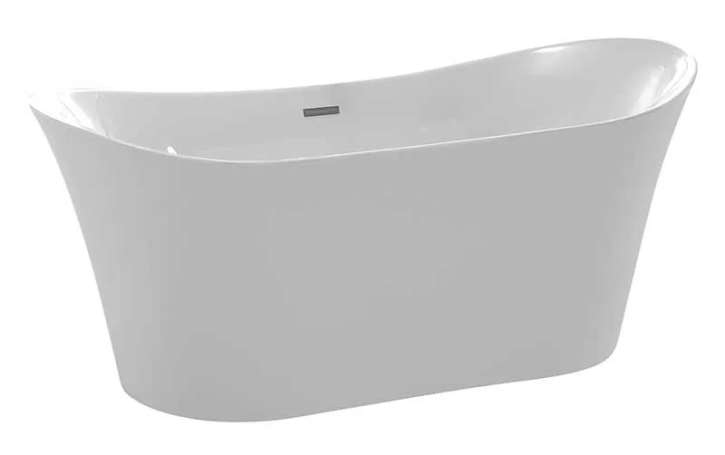 Anzzi Eft 67 in. Acrylic Flatbottom Non-Whirlpool Bathtub in White with Havasu Faucet in Brushed Nickel