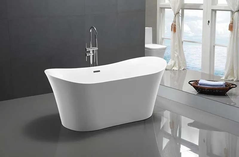 Anzzi Eft Series 5.58 ft. Freestanding Bathtub in White