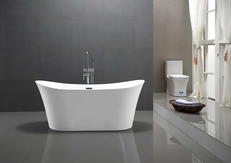 Anzzi Eft Series 5.58 ft. Freestanding Bathtub in White