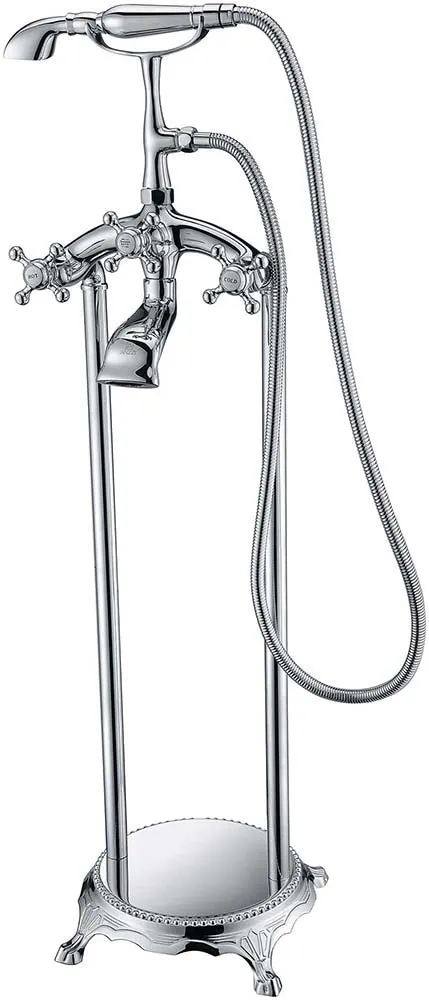 Anzzi Kahl 67 in. Acrylic Flatbottom Non-Whirlpool Bathtub in White with Tugela Faucet in Polished Chrome
