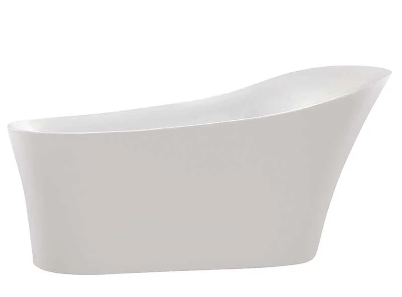 Anzzi Maple 67 in. Acrylic Flatbottom Non-Whirlpool Bathtub in White with Havasu Faucet in Polished Chrome