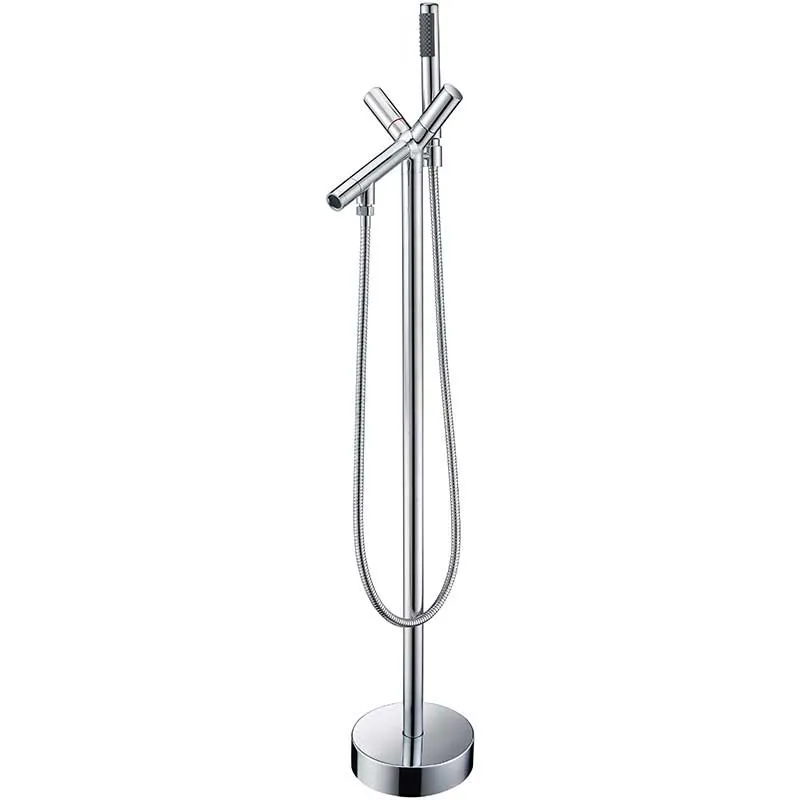 Anzzi Maple 67 in. Acrylic Flatbottom Non-Whirlpool Bathtub in White with Havasu Faucet in Polished Chrome