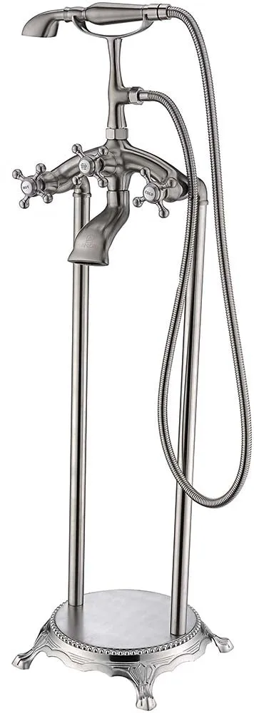 Anzzi Reginald 68 in. Acrylic Soaking Bathtub in White with Tugela Faucet in Brushed Nickel