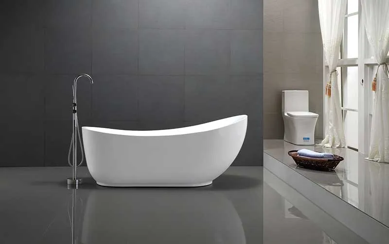 Anzzi Talyah Series 5.92 ft. Freestanding Bathtub in White
