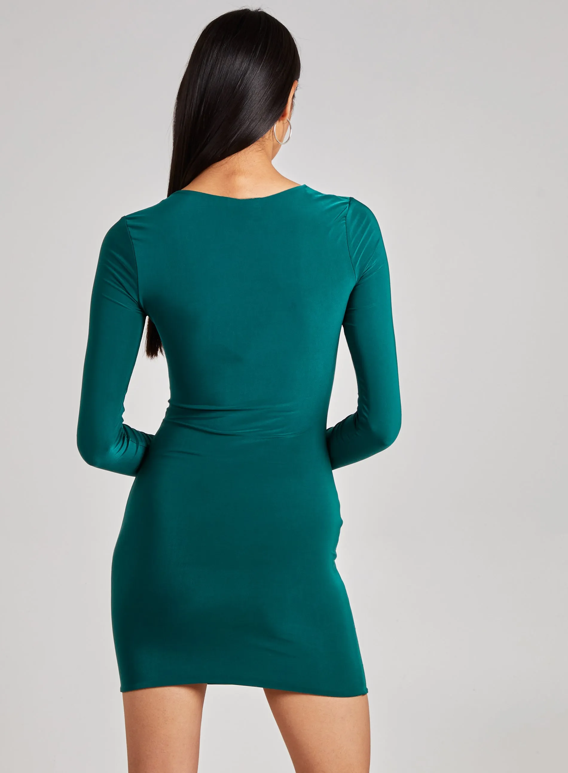 Asymmetric Cut Out Shoulder Dress