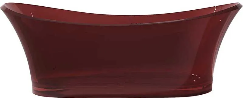 Azul 69 in. One Piece Anzzi Stone Freestanding Bathtub in Translucent Deep Red