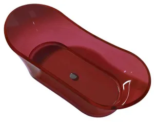 Azul 69 in. One Piece Anzzi Stone Freestanding Bathtub in Translucent Deep Red