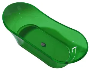 Azul 69 in. One Piece Anzzi Stone Freestanding Bathtub in Translucent Emerald Green