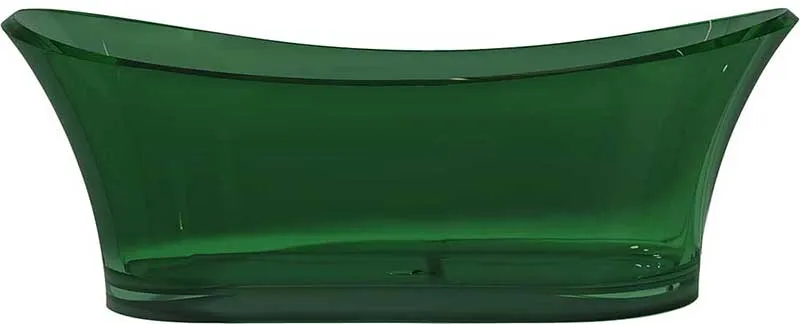 Azul 69 in. One Piece Anzzi Stone Freestanding Bathtub in Translucent Emerald Green