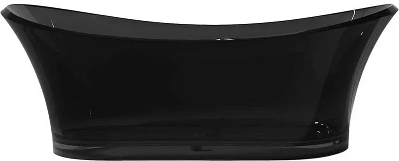 Azul 69 in. One Piece Anzzi Stone Freestanding Bathtub in Translucent Midnight Black