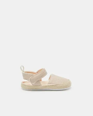 Baby Pink Textured Espadrille Pram Shoe