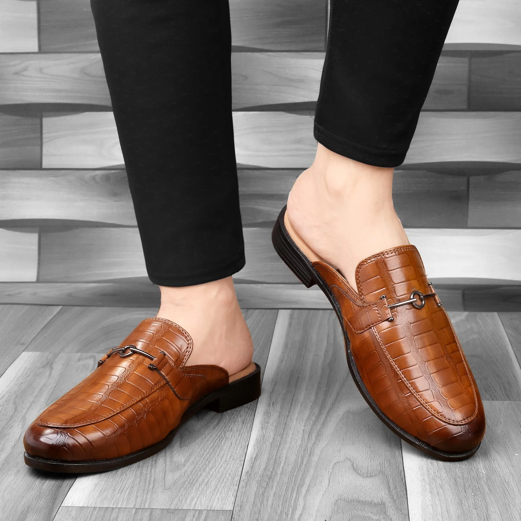 Bacca Bucci Men's NOVA Mules Clogs Open back Loafers with Comfortable Memory Insoles
