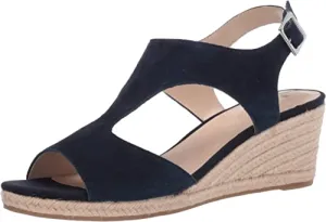 Bandolino Footwear Women's Natasha Espadrille Wedge Sandal, Navy, 6.5