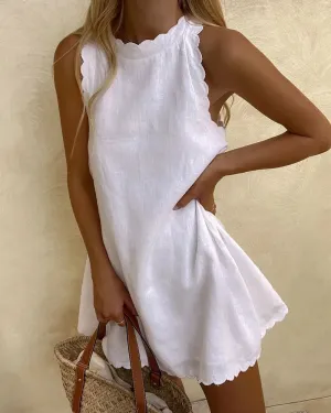 Berna | Sleeveless Scallop-Edge Dress