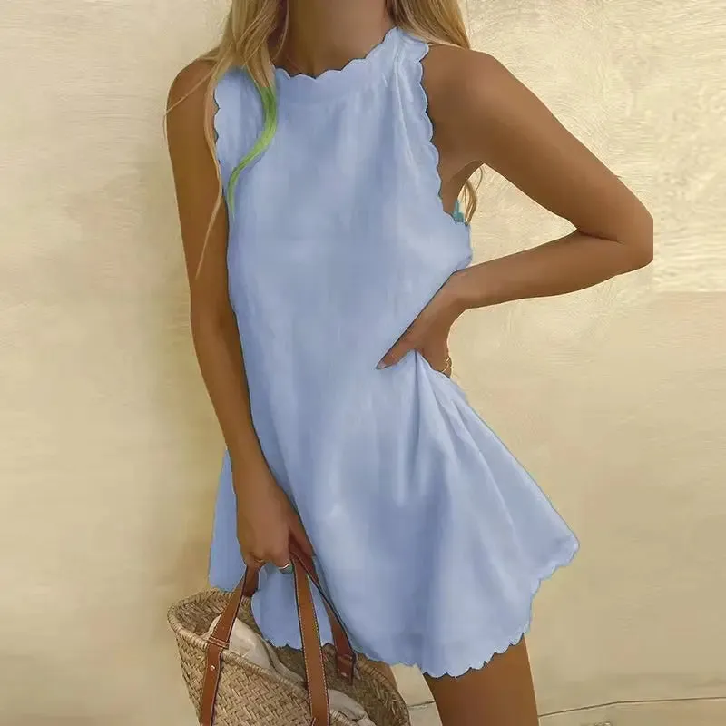 Berna | Sleeveless Scallop-Edge Dress