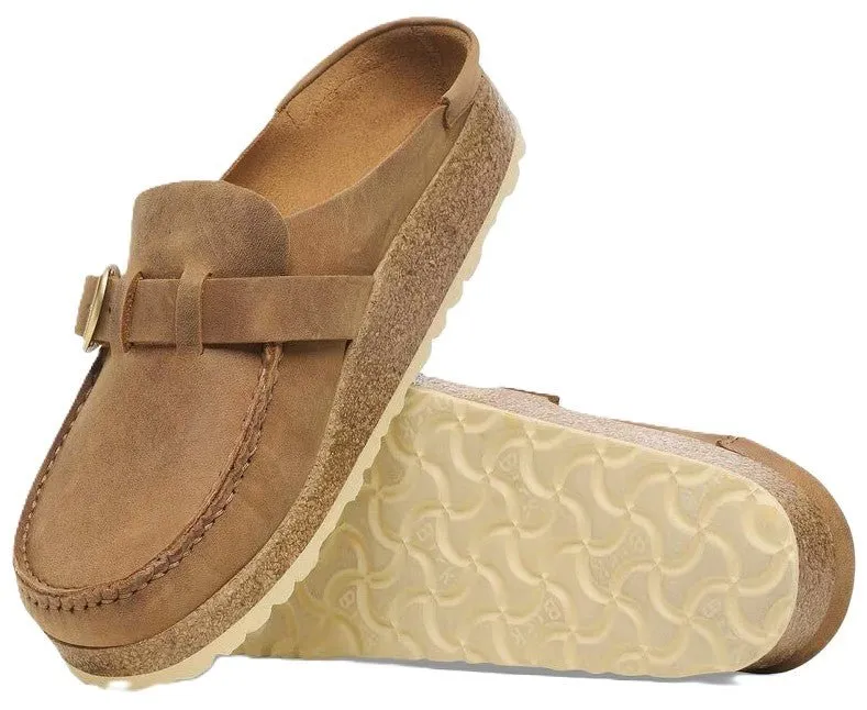 Birkenstock Buckley Clog - Cognac Oiled Leather | Comfortable Cork Footbed