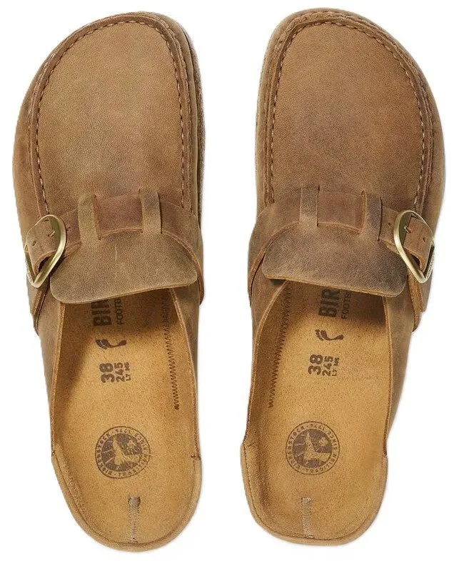 Birkenstock Buckley Clog - Cognac Oiled Leather | Comfortable Cork Footbed